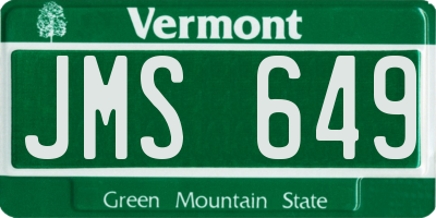 VT license plate JMS649