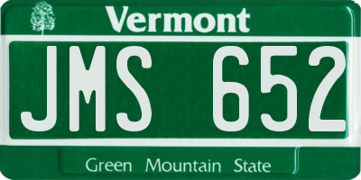 VT license plate JMS652