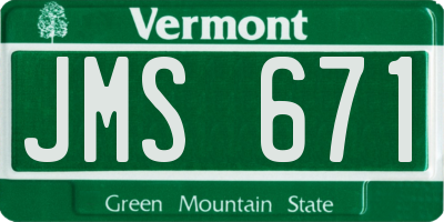 VT license plate JMS671