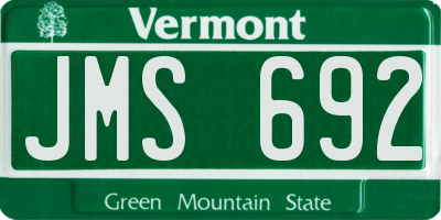 VT license plate JMS692