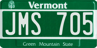 VT license plate JMS705