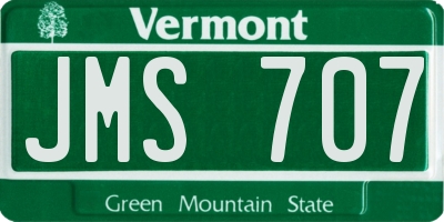 VT license plate JMS707