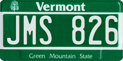 VT license plate JMS826
