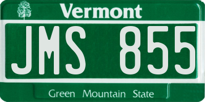 VT license plate JMS855