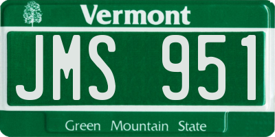 VT license plate JMS951