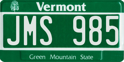 VT license plate JMS985