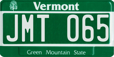 VT license plate JMT065