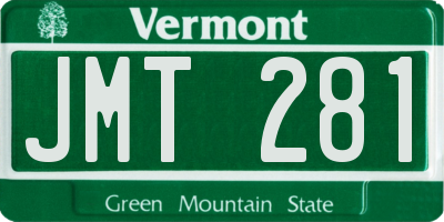 VT license plate JMT281