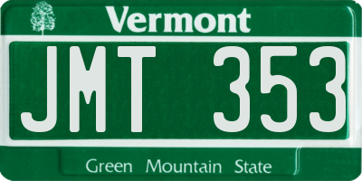 VT license plate JMT353