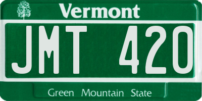 VT license plate JMT420