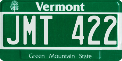 VT license plate JMT422