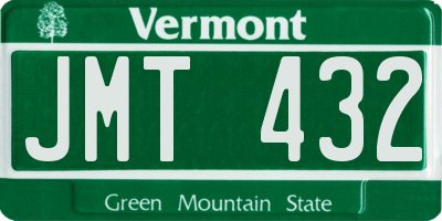 VT license plate JMT432