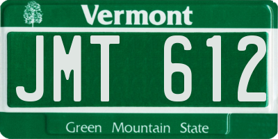 VT license plate JMT612