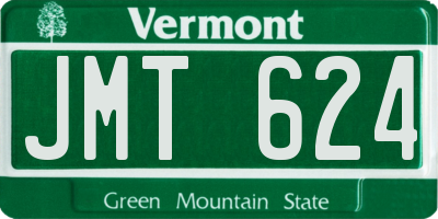 VT license plate JMT624