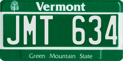 VT license plate JMT634