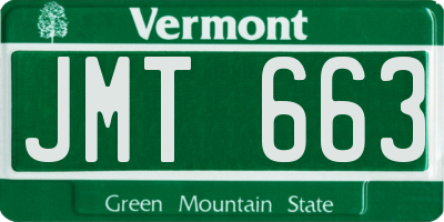 VT license plate JMT663