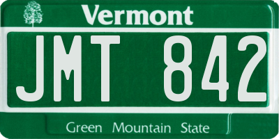 VT license plate JMT842