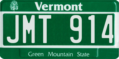 VT license plate JMT914