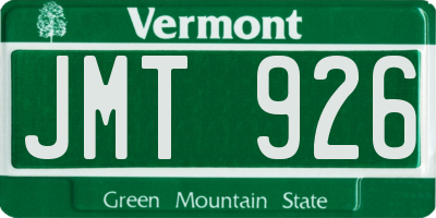 VT license plate JMT926