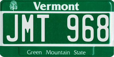 VT license plate JMT968