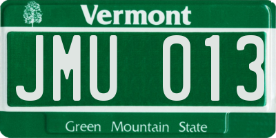 VT license plate JMU013