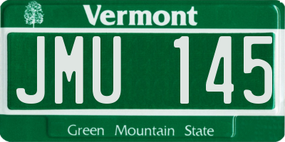 VT license plate JMU145