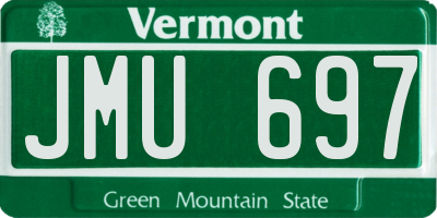 VT license plate JMU697