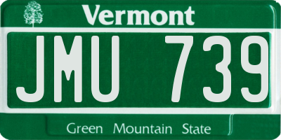 VT license plate JMU739