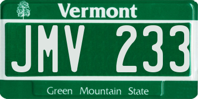 VT license plate JMV233