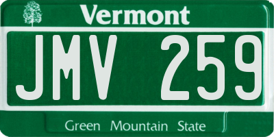 VT license plate JMV259