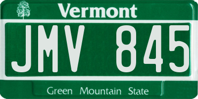 VT license plate JMV845