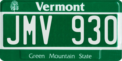 VT license plate JMV930