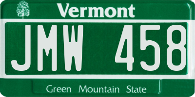 VT license plate JMW458