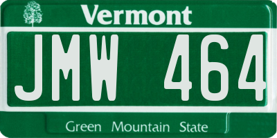 VT license plate JMW464