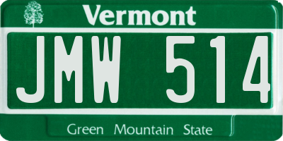 VT license plate JMW514