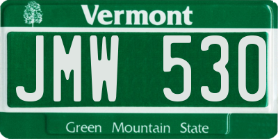 VT license plate JMW530