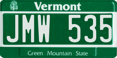 VT license plate JMW535