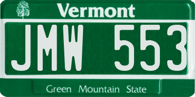 VT license plate JMW553