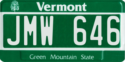 VT license plate JMW646