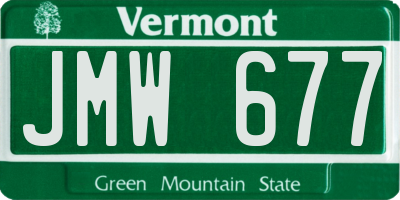 VT license plate JMW677