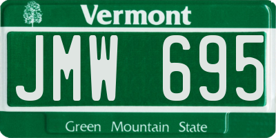 VT license plate JMW695