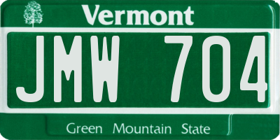 VT license plate JMW704