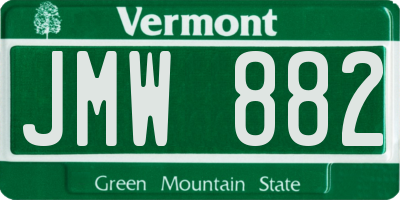 VT license plate JMW882