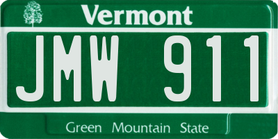 VT license plate JMW911