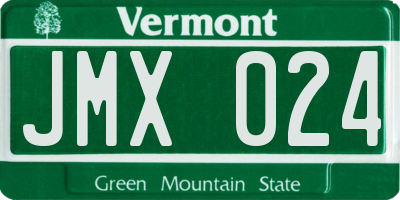 VT license plate JMX024