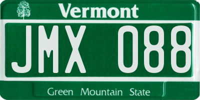 VT license plate JMX088