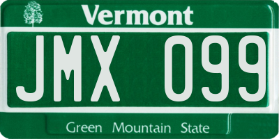 VT license plate JMX099