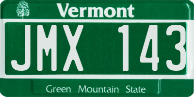 VT license plate JMX143