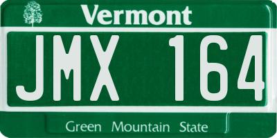 VT license plate JMX164