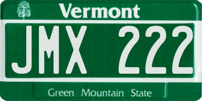 VT license plate JMX222